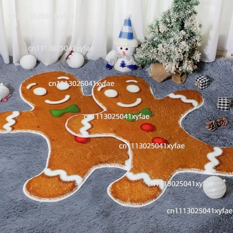2Pcs Christmas Themed Bathroom Floor Mats 23.62×27.56 Inch Anti Slip Household Foot Pads For Bath Area Interior Decor