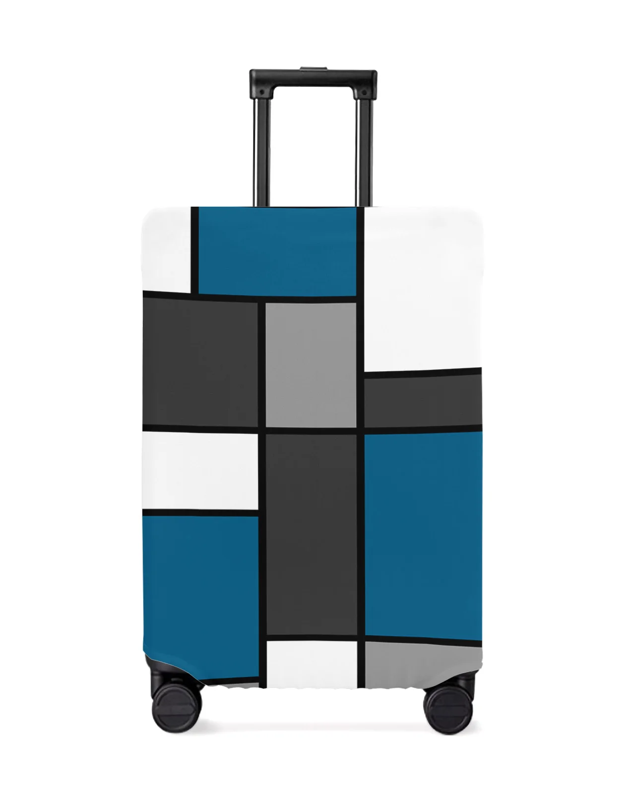 Geometric Figures Blue Abstract Luggage Cover Stretch Suitcase Protector Baggage Dust Cover for 18-32 Inch Travel Suitcase Case