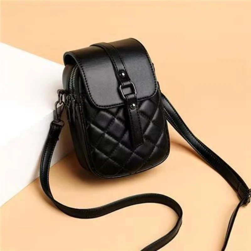 

High Quality PU Purse Women's Bag Solid Color Shoulder Cross Body Bags Diamond Grid Lady Messenger Small Tote for Women Girls