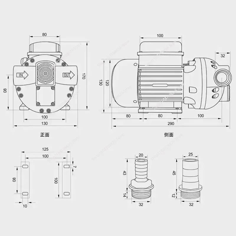 Electric diaphragm pump, large flow acid and alkali resistant self-priming corrosion resistant chemical detergent acid wine