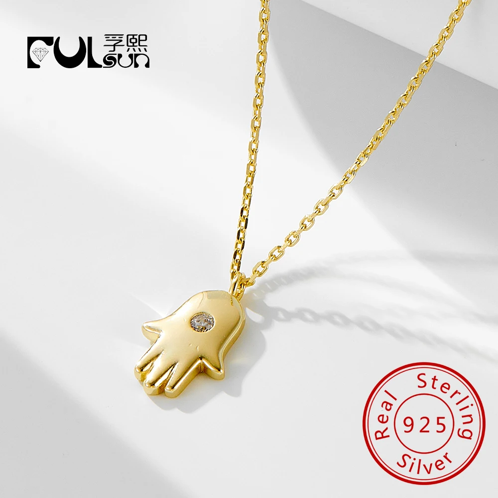 

Ожерелье S925, 100% стерлинговое серебро 925 пробы, ювелирные изделия, ручная подвеска Хамса, ожерелье для женщин