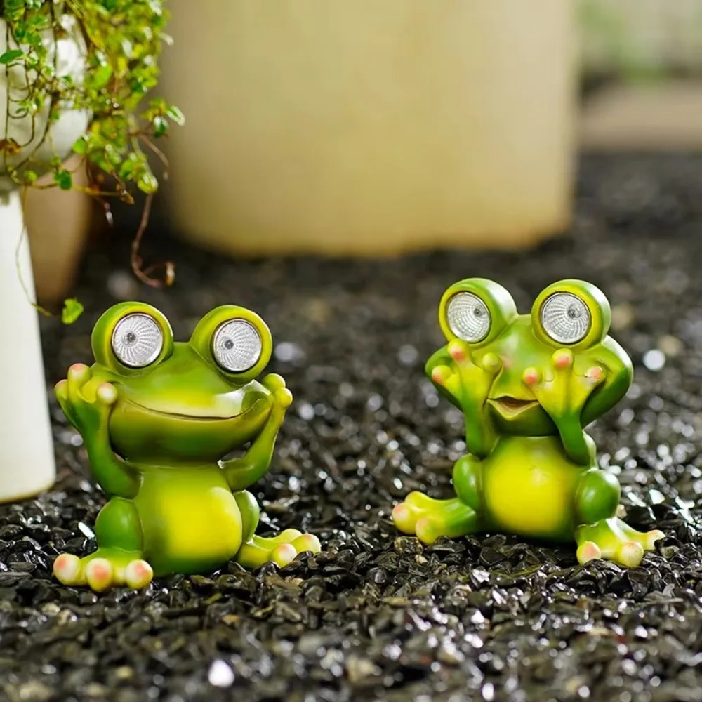 

Creativity Simulation Frog Lamp Garden Courtyard Ornaments Solar Outdoor Decorative Lamp Resin Craft Lamps