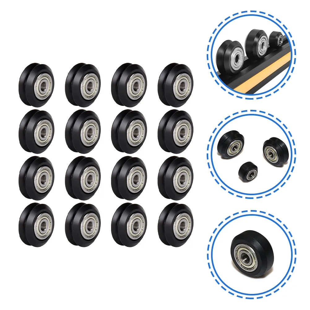 

16Pcs 3D Printer Pulley Passive Round Roller Linear Bearing Plastic Wheels DIY 3D Printer Accessories Low Noise Stable