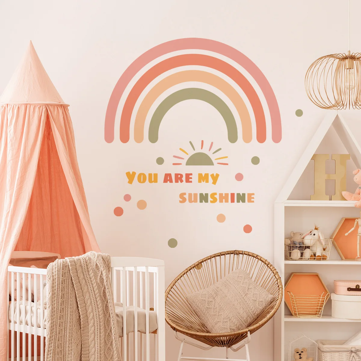 New rainbow wall stickers Children's bedroom hall background wall decoration beautification self-adhesive wall stickers