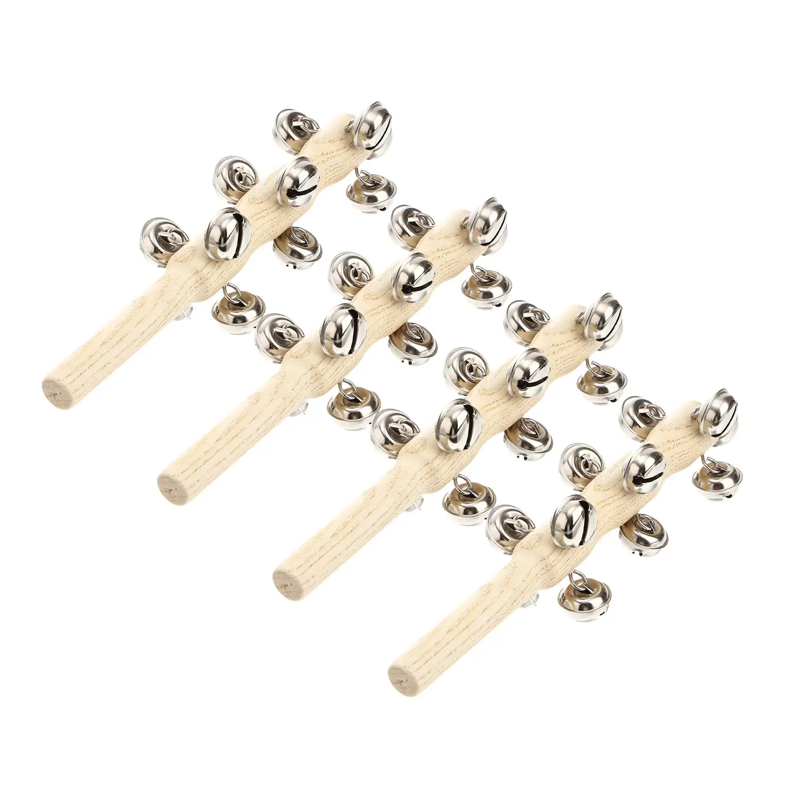 

8pcs Wood Hand Jingle Bell Kids Educational Toys Musical Instrument Wood Jingle Bells Infant Toys