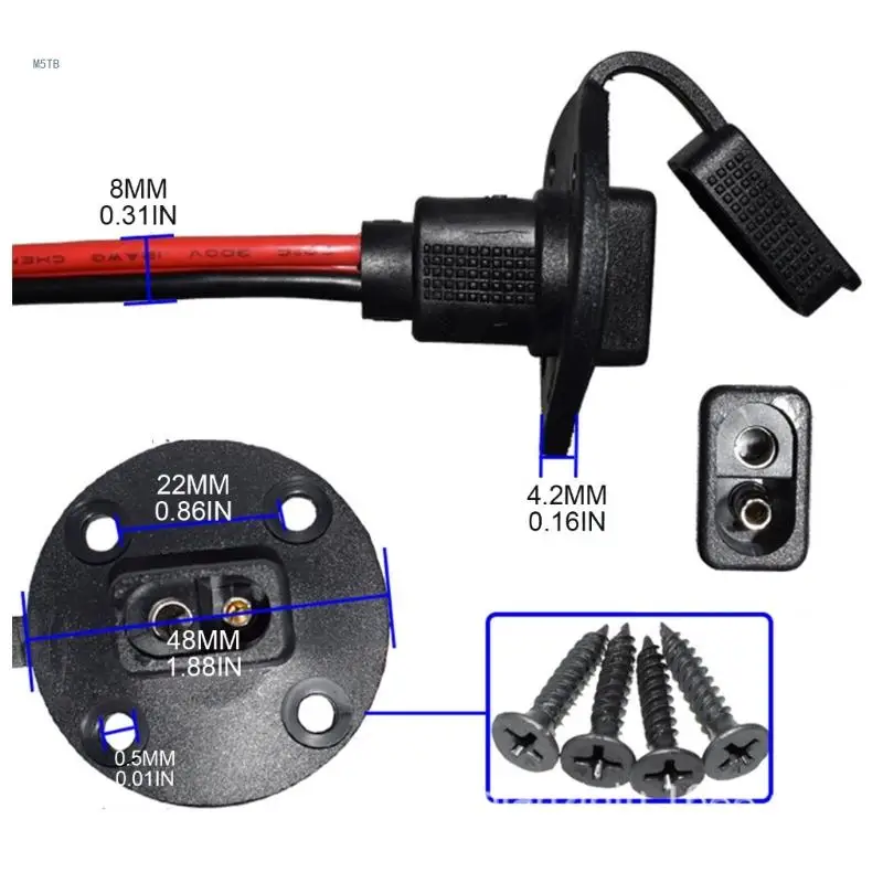 Conector sae 23.62 polegadas, conector porta lateral com tampa protetora