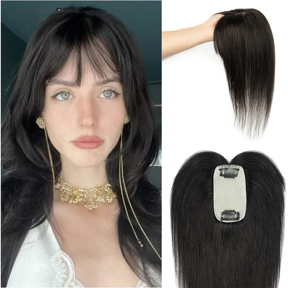 薄毛隠し用デイリーウェアヘアトッパー　リアルな頭皮効果　大規模カバー　目立たない部分付け毛　100％人毛　複数サイズあり