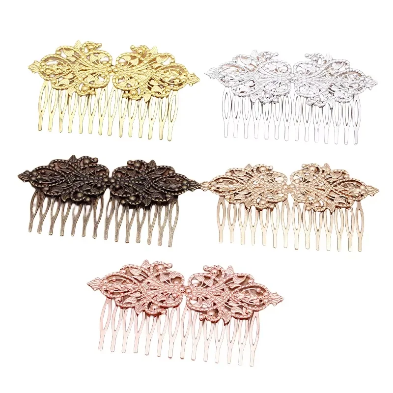 BoYuTe (5 Pieces/Lot) 14 Teeth 97*54mm Filigree Flower Hair Comb Materials Handmade Diy Hair Accessories