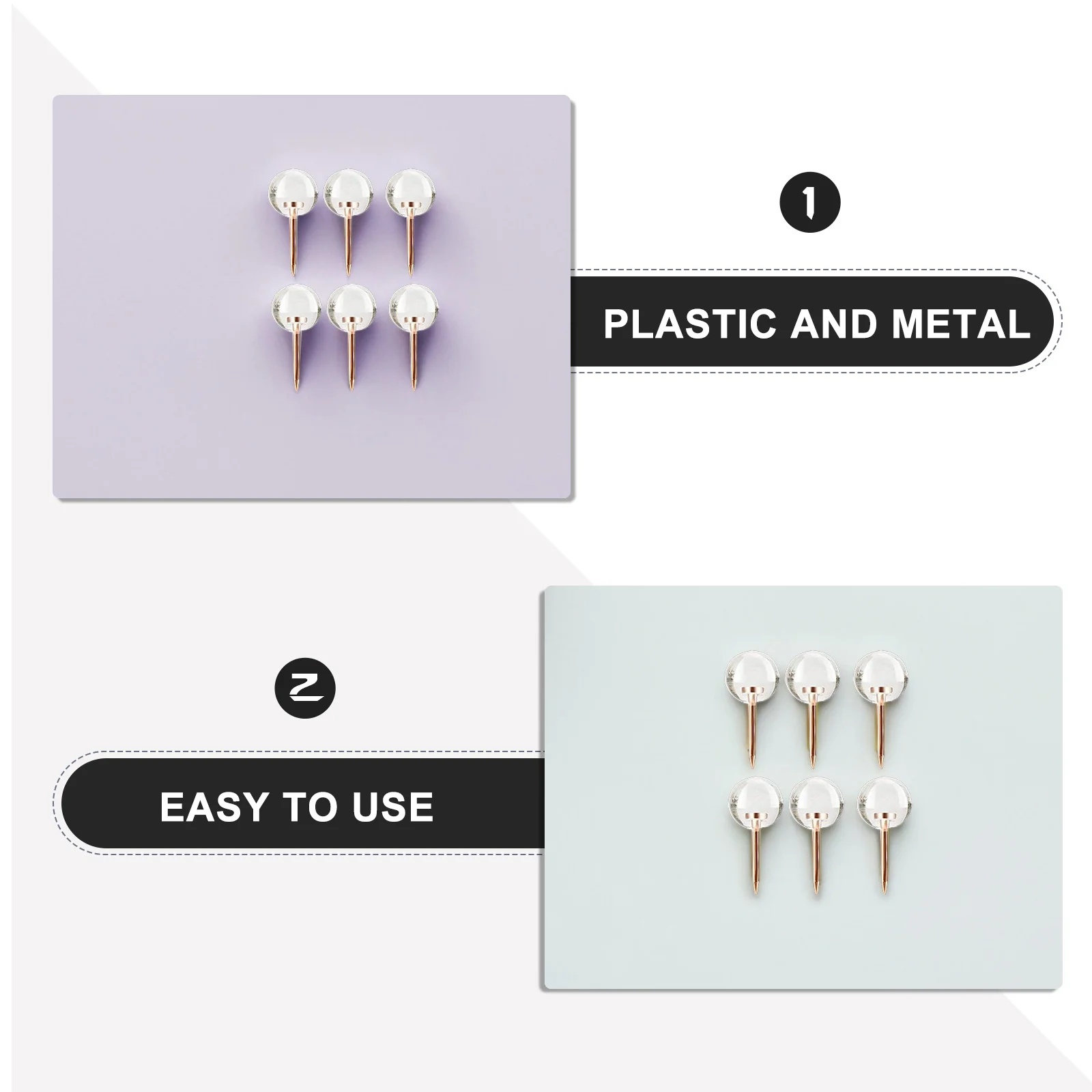 50 قطعة مسامير الإبهام واضحة على شكل كرة دبابيس ضغط مريحة مكتب مكتب الملحقات الصغيرة متعددة الوظائف مسامير الإبهام