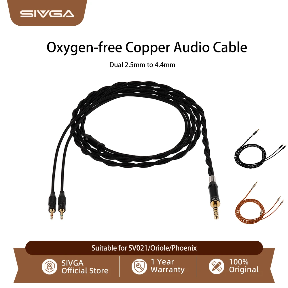 SIVGA Dual 2.5mm to 4.4mm Replacement Audio Cable for Phoenix, SV021 & Oriole