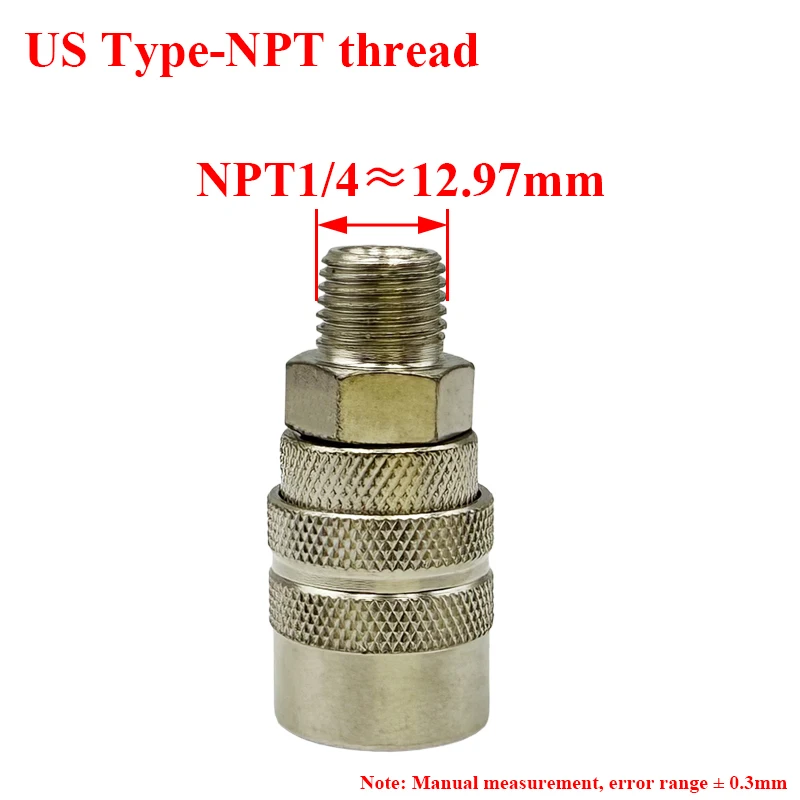 Picture 5: US type SM PM Quick Release Coupler NPT1/4 Male Thread Pneumatic Fitting Connector for Air Compressor Accessories