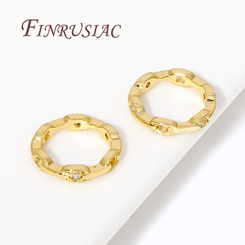 12MM Beads Circle Frame 18K Gold Plated Wave Circle Bead Frames For DIY Beading Jewelry Making Supplies