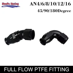 AN4 AN6 AN8 AN10 AN12 AN16 PTFE Full Flow Swivel Hose End Fitting Universal Aluminum Swivel Fitting 45° 90° For Fuel Cooler Line
