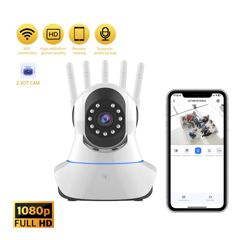 WIFI IP Camera Smart Home Two Way Audio Pan Tilt 1080P Wireless Security CCTV Camera Support RJ45 Port CCTV Camera Baby Monitor