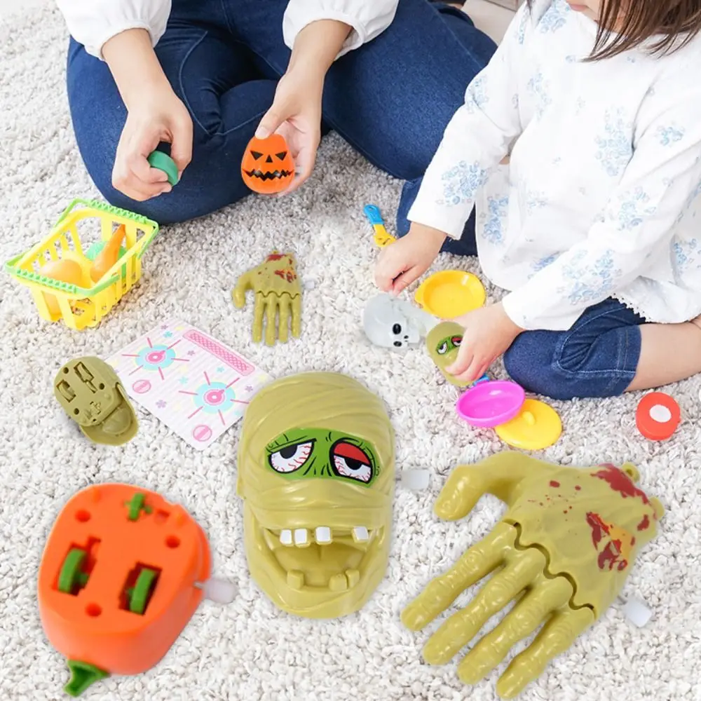 Pumpkin Halloween Clockwork Toy Broken Hand Mummy Broken Hand Wind Up Toys Plush Lifelike Pumpkin Clockwork Toy Children's Toys