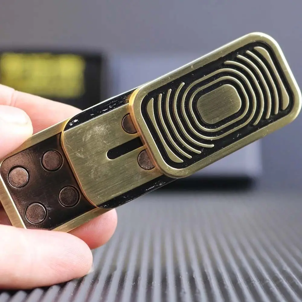 Cadeau adulte Triple poussée Fidget curseur main Spinner sensoriel poussée carte magnétique bureau jouet haptique métal Fidget jouet tdah autisme