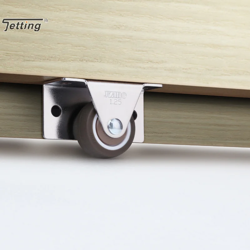 1/4Pcs Silent Rubber Casters Drawer Wheels For Furniture Kitchen Cabinet Table Of Side Installation Low Profile Replace Wheel