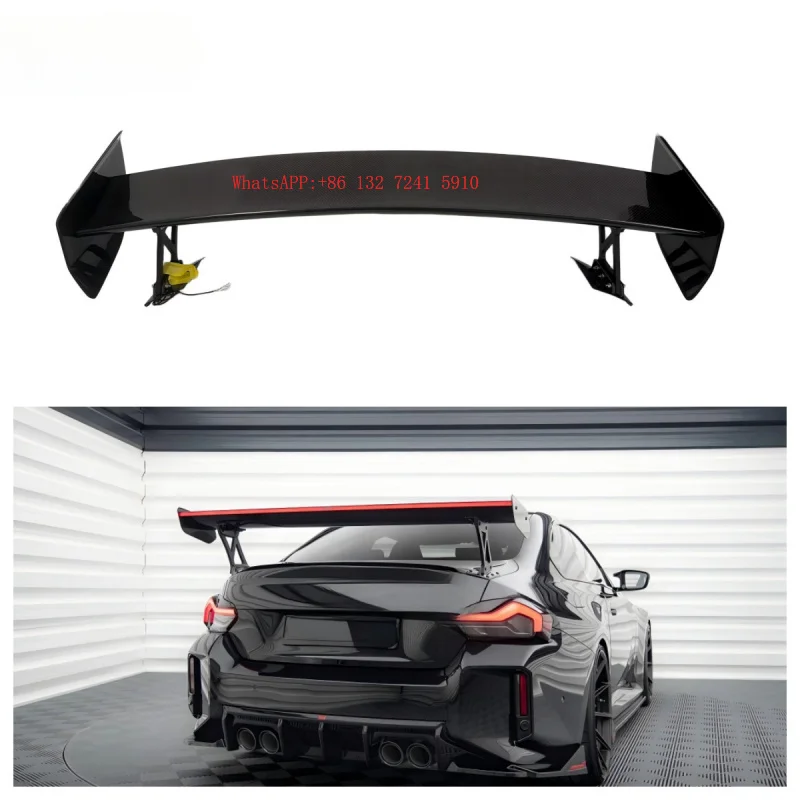 Carbon Fiber  Style Rear Spoiler with LED Light