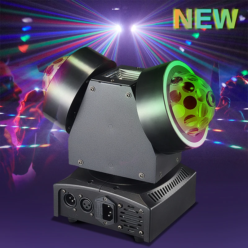 

New!Two-Heads Magic Ball Disco Ball with Rotation Strong Beam Lights for DJ Holiday Home Party Dynamic Music Laser Lights