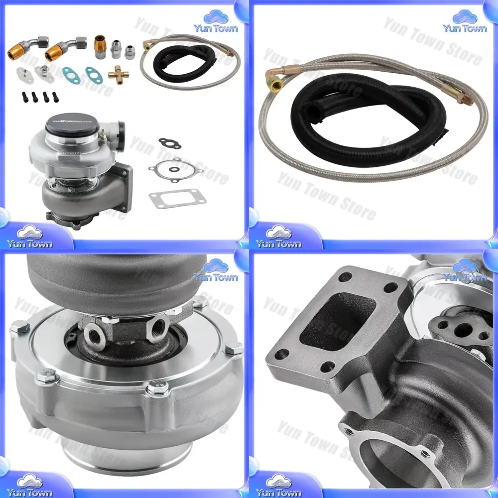 Universal Turbocharger for GT35 GT3582 T3 4 Bolt Turbo with Oil and Fuel Lines for Automotive Engine Replacement Parts Car