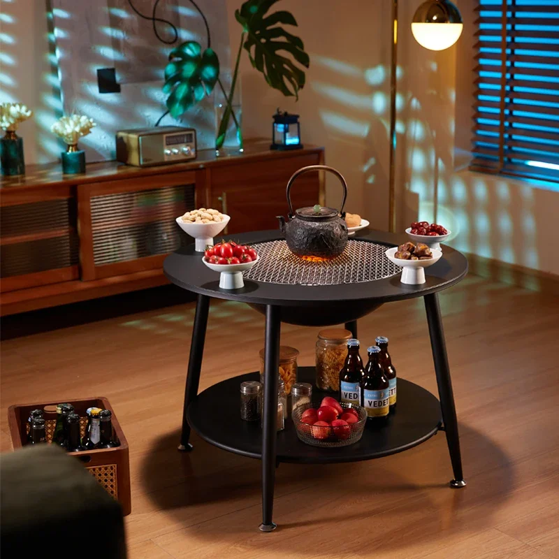 

Furnace tea table household indoor charcoal heating courtyard winter grill stove outdoor charcoal brazier camping barbecue table