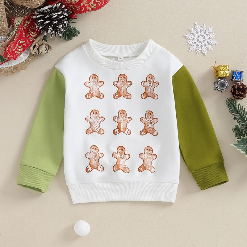 

Kids Christmas Reindeer Print Hoodie Long Sleeve Pullover Round Neck Loose Fit Sweatshirt Winter Tops for Boys Girls