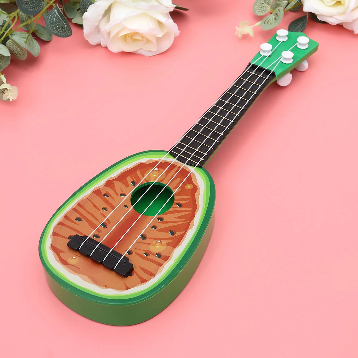 ชุดเครื่องดนตรีอูคูเลเล่รูปผลไม้ 2 ชิ้น กีตาร์ขนาดเล็ก ของเล่นเสริมพัฒนาการด้านดนตรีสำหรับเด็กเล็ก สีสันสดใส ของขวัญเสริมสร้างการเรียนรู้ด้านดนตรี