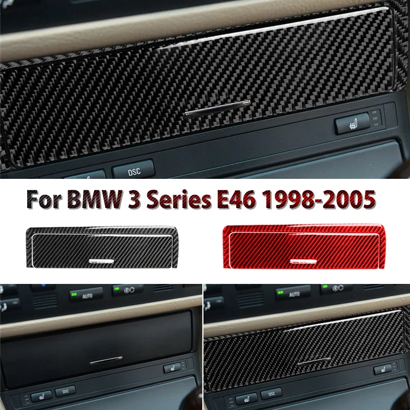 

For BMW 3 Series E46 1998-2005 Accessories Para Auto Carbon Fiber Car Transmission Shift Box Button Panel Trim Cover Stickers