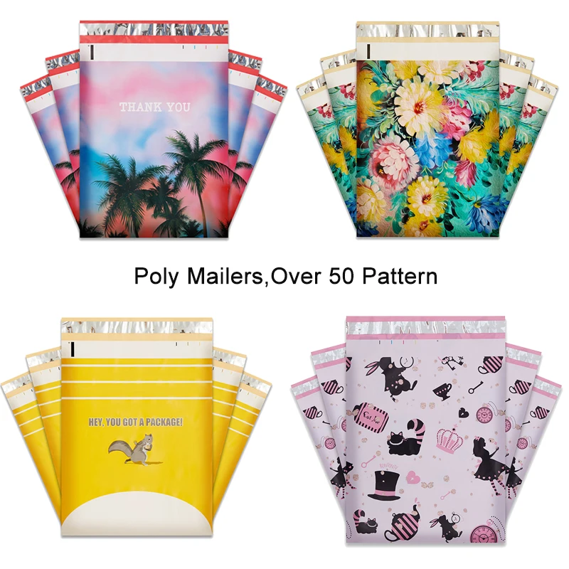 10PCS 25x33cm Colorful Poly Mailer Mix Pattern Clothing Bags Poly Mailer Self Seal Envelopes Gift Bag Courier Shipping Envelopes