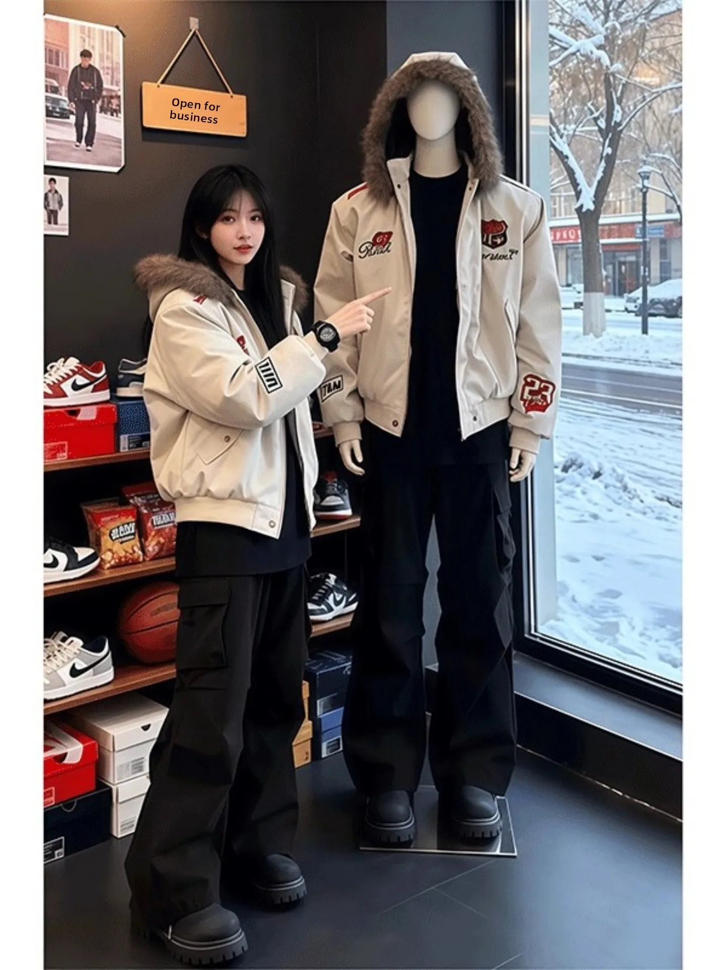 

Мужская зимняя куртка-парка в американском ретро-стиле с вышивкой, утепленная хлопком, модная, с отстегивающимся капюшоном