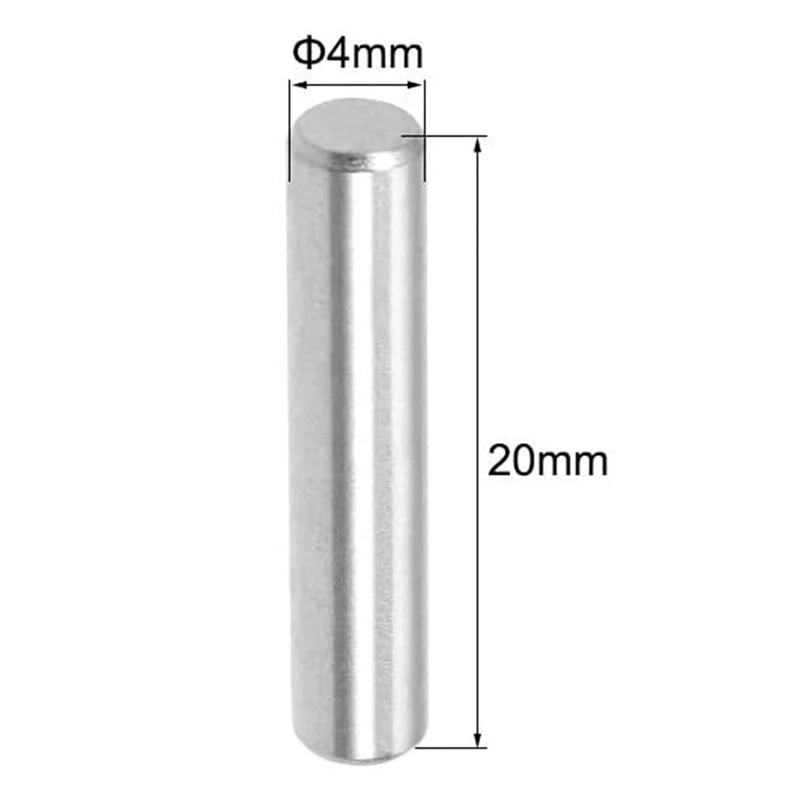 AT35 100PCS 4X 20Mm Pin 304 Stainless Steel Shelf Nail Support Frame M4 Cylindrical Fixed Solid Pin