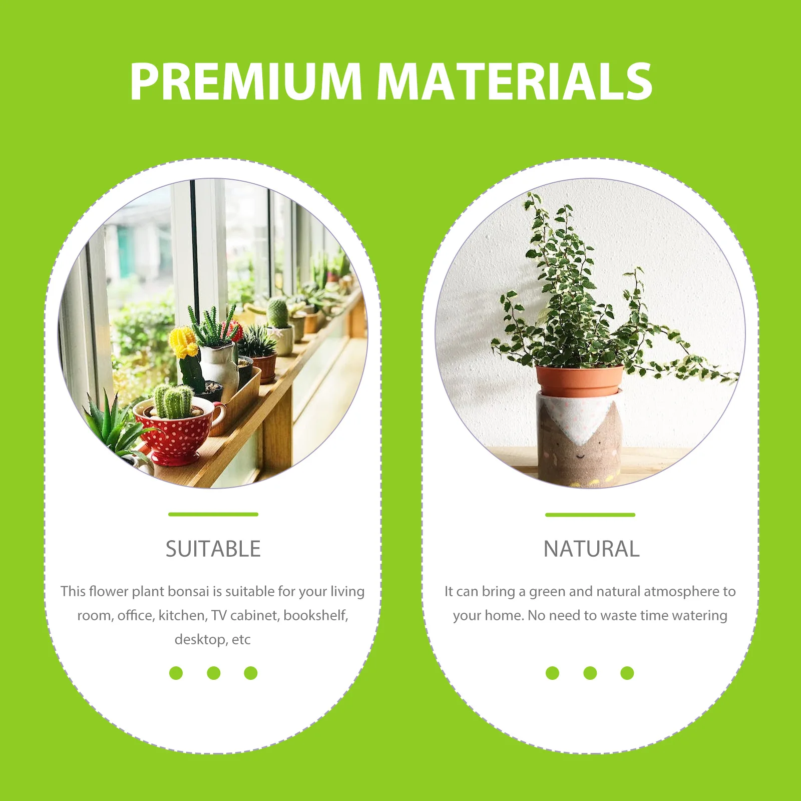 

3pcs Bonsai Fake Plants Decorative Faux Breath Realistic Living Room Office Kitchen Table Shelf Desktop nament\ ：\ 3