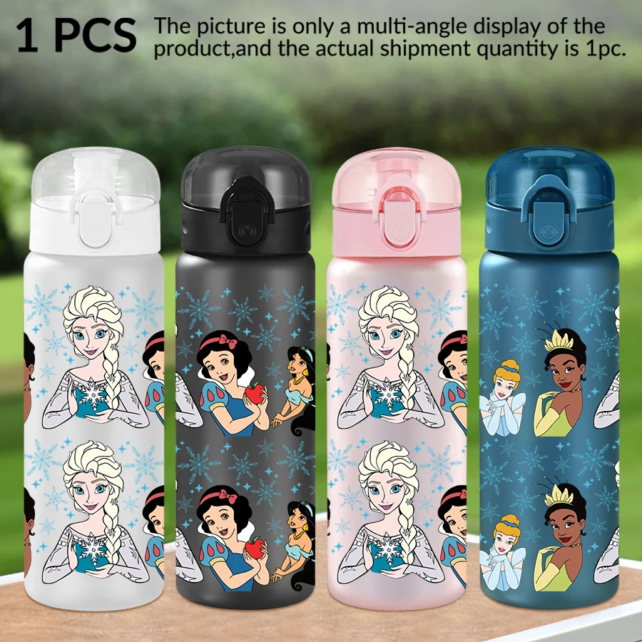 

1Pc Disney, Disney Princess, Snowflake, 26oz Plastic Water Bottle Sports Water Cup with Lift Rope Birthday/Back To School Gift