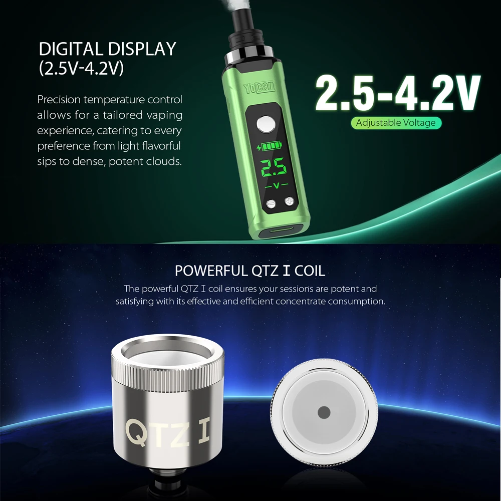 Vaporizador Original Yocan Nestor Vape Pen, batería de 900mAh, bobina de 0,8 ohmios, voltaje ajustable de 2,5 V-4,2 V con pantalla LCD, cigarrillos electrónicos
