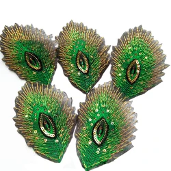 10 Pieces of Peacock Peather Sequins Phoenix Mesh Embroidery PatchesDIY Clothing Accessories Repair10*6CM