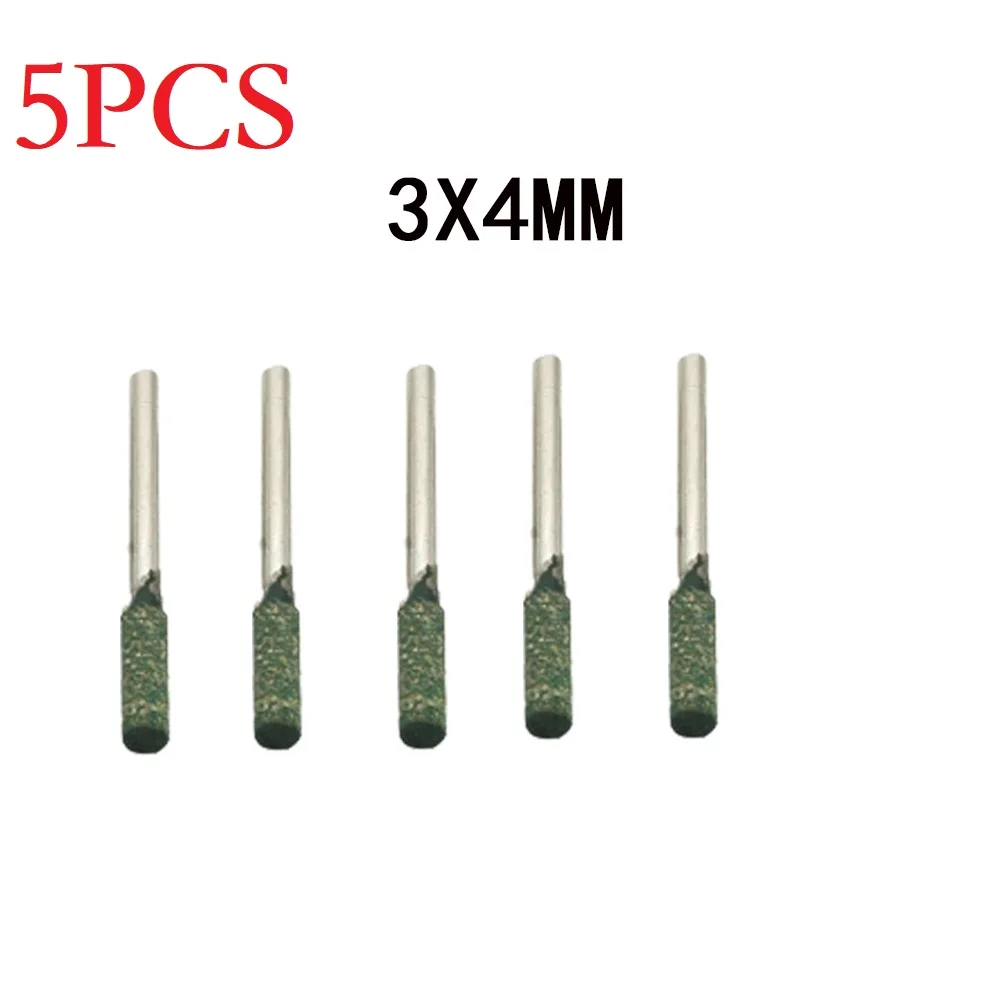 5pcs 3mm Shank Cylindrical Rubber Polishing Burr Point Bit Rotary Grinding Head Cylindrical Sesame Polishing Grinding Head