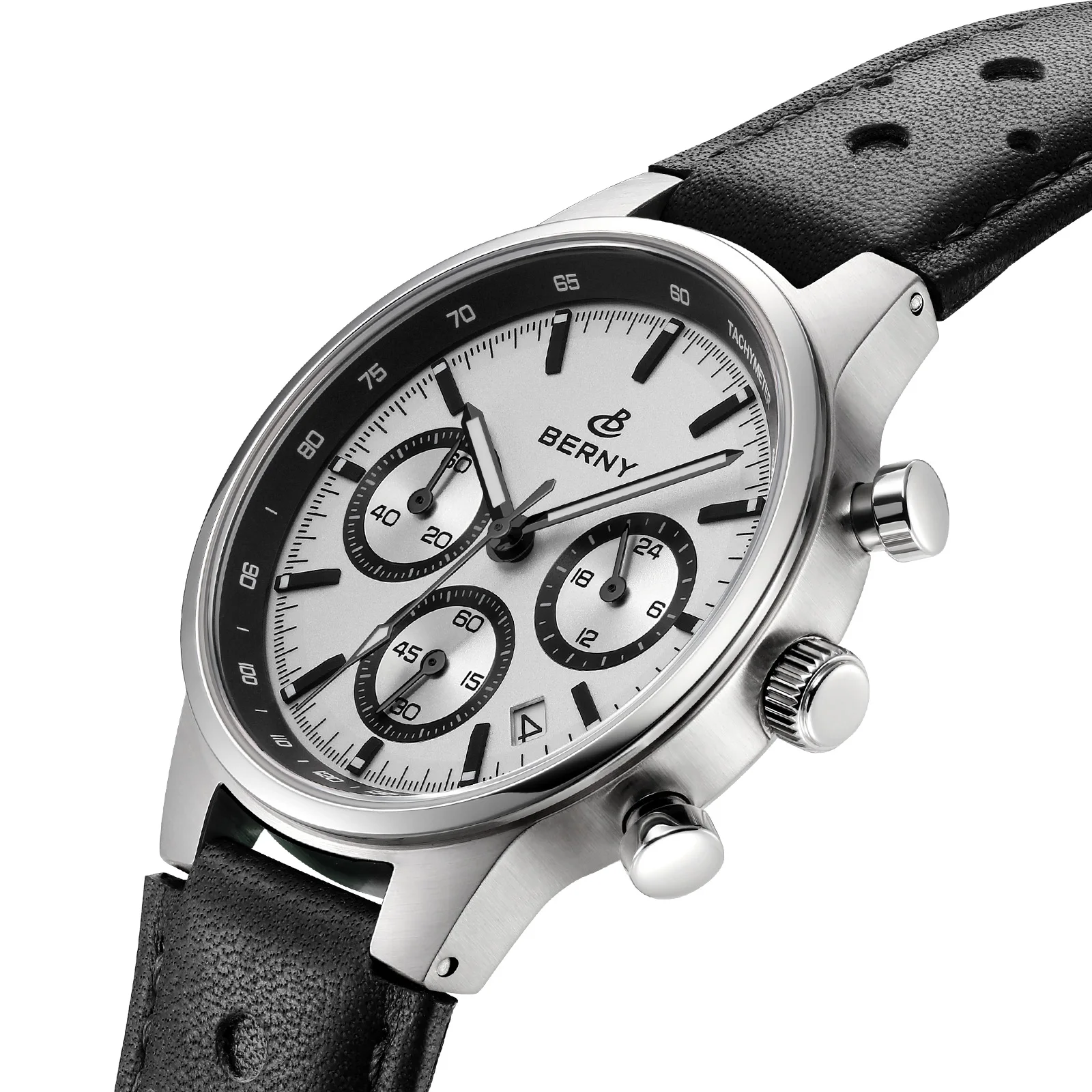BERNY Top Neue Chronograph-Herrenuhren, hochwertige Luxus-Quarzuhr für Herren, wasserdichte Saphir-Sport-Tachymeter-Herrenuhr