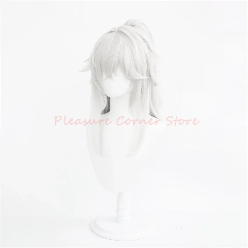 Gioco Honkai Star Rail Jing Yuan Parrucca Cosplay con Coda di Cavallo Jingyuan Honkai Star Rail Parrucca Cosplay Argento Bianco Jing Yuan Parrucca