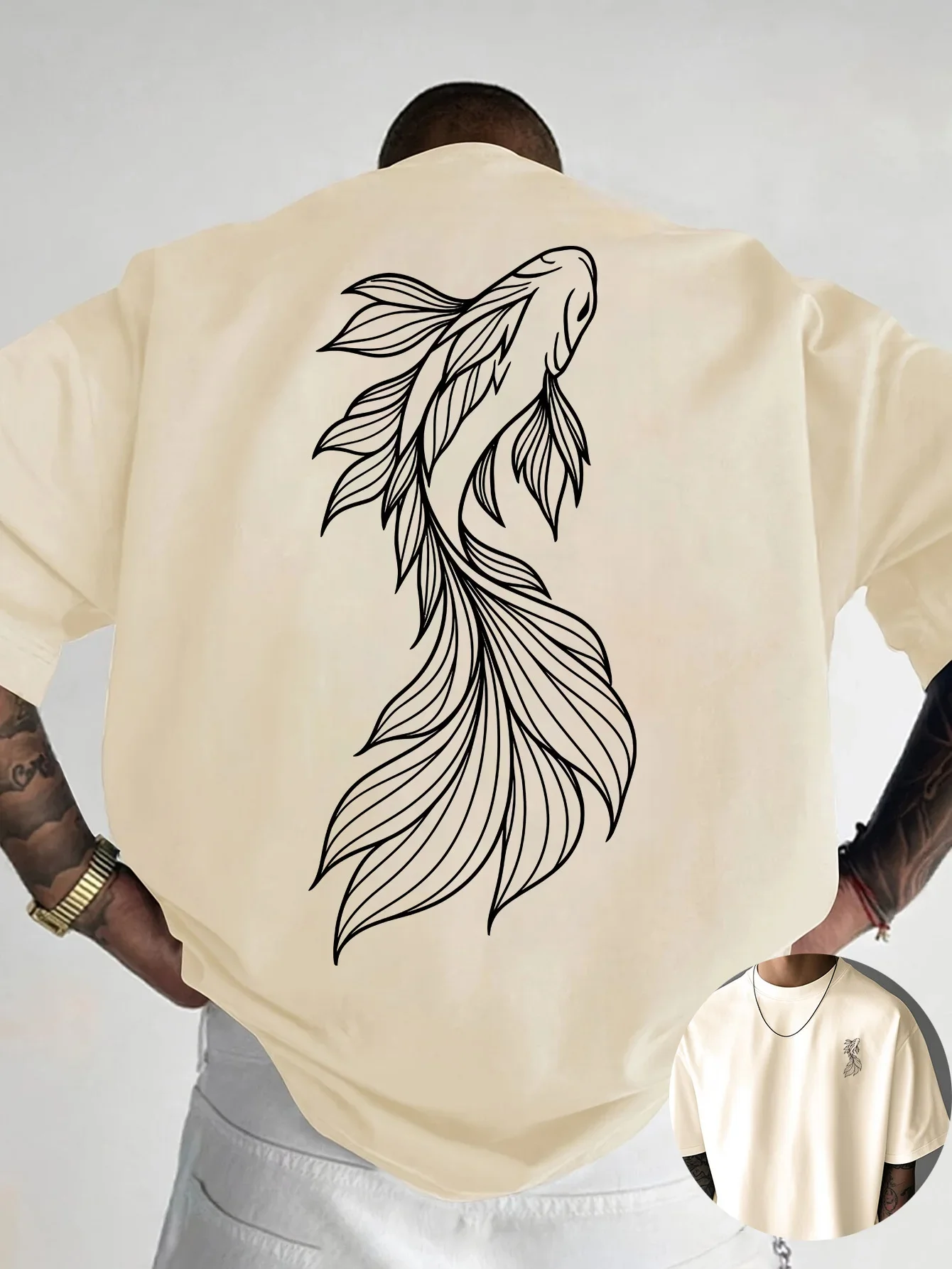 T-shirt Pure Cotton Summer Trendy Fashion Short Sleeve, Casual Daily Style Top Essential for Outings and Leisure