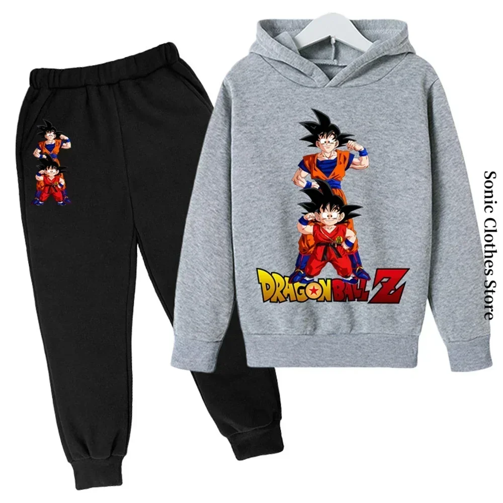 New Dragon Ball Hoodie Kids Spring Sportswear Boys and Girls Goku Sweatshirt Boys Clothes Girls Set Hoodie Pantsuit Children