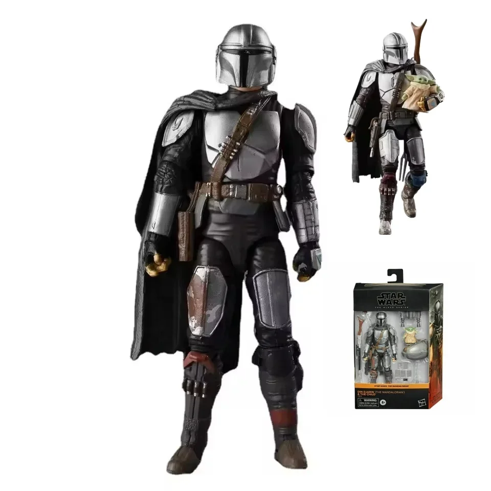 ¡En stock envío instantáneo! Gran oferta figura de acción The Mandalorian & Baby Yoda-Star Wars serie negra juguete modelo de articulaciones móviles