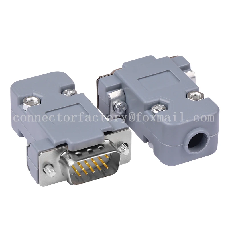 1Pcs 5Pcs 10Pcs VGA Head 3-row 15 Pin Plug Connector VGA Video Connector Solder Joint White Rubber Core Gold-plated Head