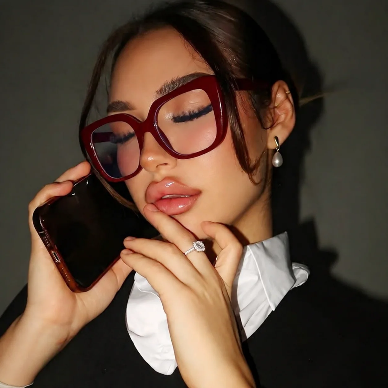 Women Thick Frame Cat Eye Anti Blue Light Glasses Large Square Transparent Eyepiece Computer Glasses 2027 Trendy Brand Designer