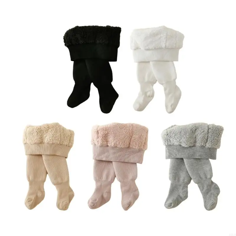 Baby & Toddler Heating  Knit Tights Soft & Stretchy Plush Lining Tights Infant Winter Pantyhose for Cold Weather Wear A2UB