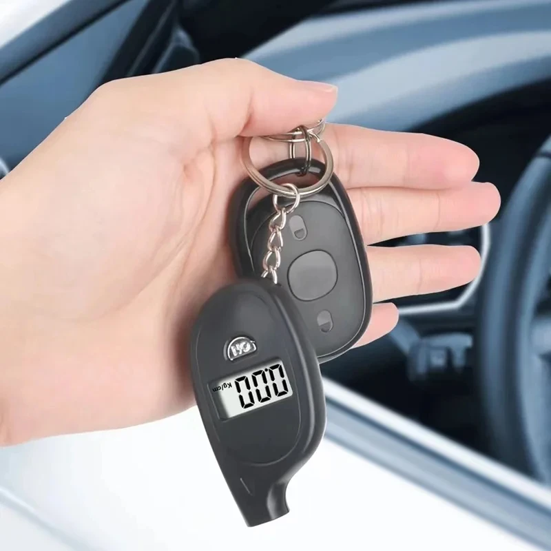 

Mini Keychain Style Tire Gauge Digital Lcd Display Car Tire Air Pressure Tester Meter Auto Car Motorcycle Tire Safety Alarm New