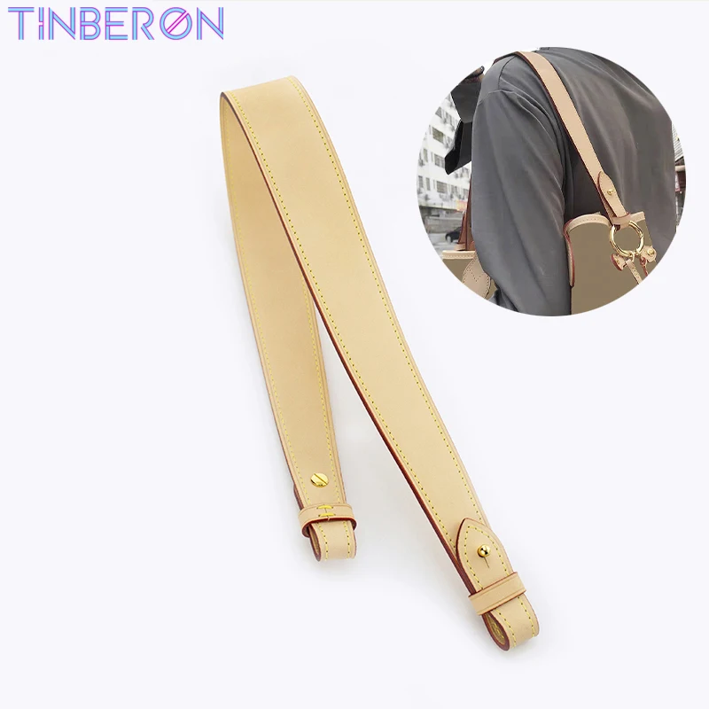 

TINBERON Luxury Design Bag Strap Underarm Shoulder Strap Vachetta Leather Bag Strap Bucket Bag Accessories 60cm Handbag Handles