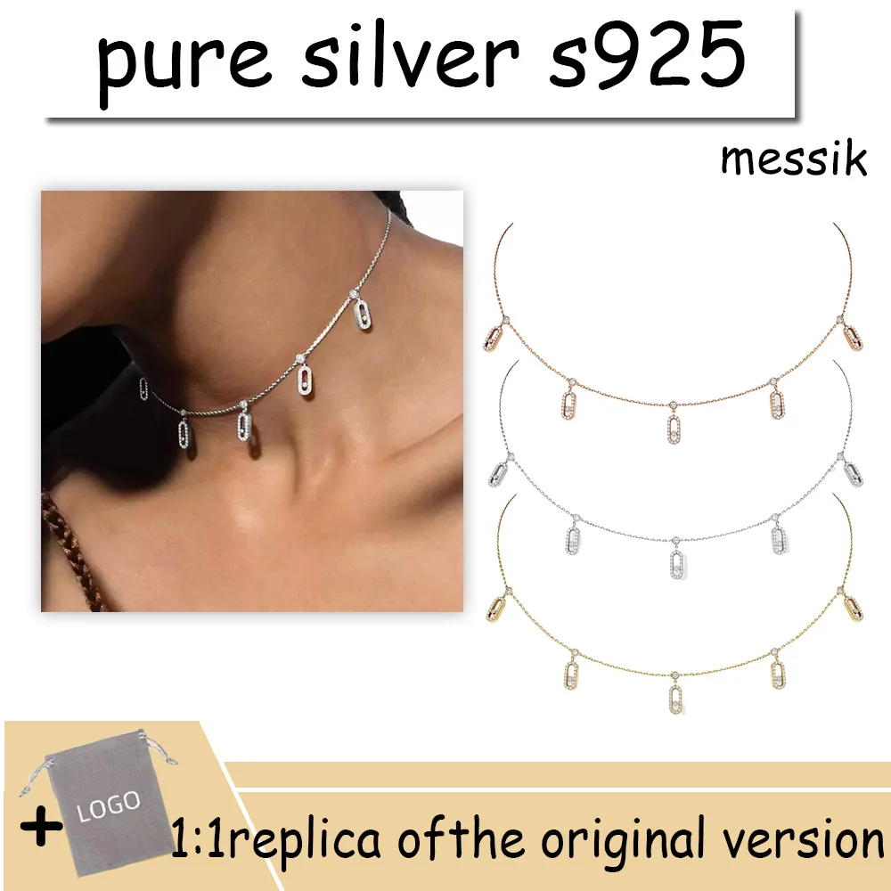 S925 Silver Choker Move Uno Pendant Necklaces Official Website Trendy Personalized Jewelry High-quality Holiday Party Jewelry