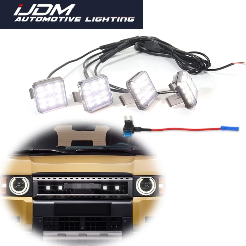 

Для Toyota Land Cruiser 5-го поколения J250 2024 2025 Автомобильная светодиодная передняя решетка, сетчатые габаритные огни DRL, парковочные огни с комплектом жгутов проводов