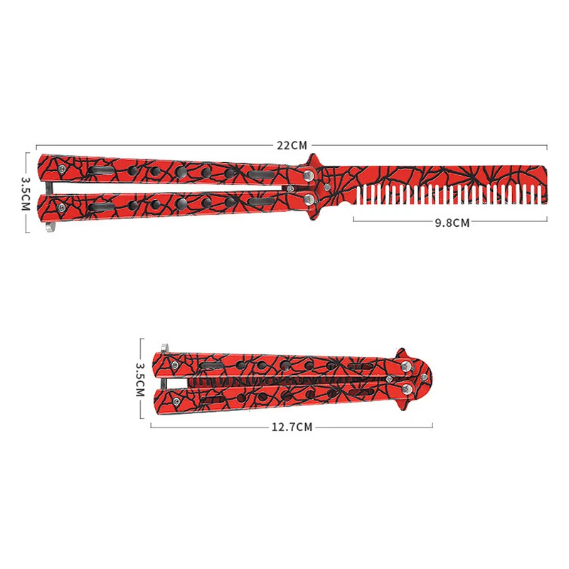 Hot Portable Practice Butterfly Knife Foldable Butterfly Knife Hair Comb Beauty Barber Tool Training Knives Outdoor Trainer Game