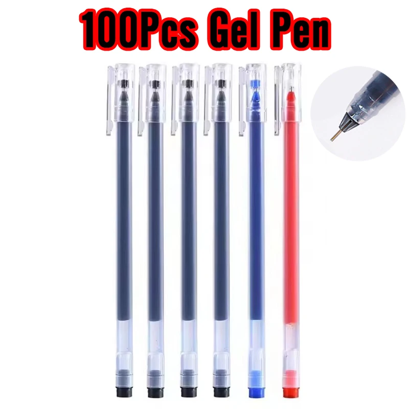 

100pcs Large Capacity Gel Pens Smooth Writing Ballpoint Pen Bulk Pack Office School Supplies Long Lasting Ink Premium Quality